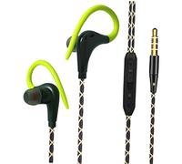 Courtieyeardceastea Écouteurs de sport filaires avec prise jack 3,5 mm et crochet pour jogging, gym, vert, 1,2 m