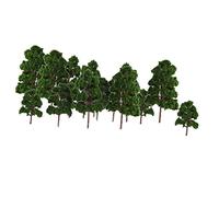 Courtieyeardceastea Lot de 20 arbres miniatures de tailles mixtes vert foncé pour paysage de diorama à l'échelle N HO