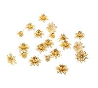 Courtieyeardceastea Lot de 20 magnifiques capuchons de perles en forme de fleur de 16 mm pour la fabrication de bijoux Doré