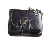 Courtieyeardceastea Portefeuille court en cuir PU avec fermeture éclair et porte-cartes de débit, sac de transport, jaune, Noir , 5x9x3.5cm/1.97x3.54x1.38 In, comme description