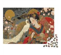 Courtisane exquise, Paon, Fleurs de cerisierPuzzles pour Adultes 38x26cm/1000pcs,Jeux De Défi