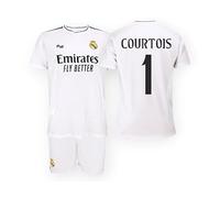 Courtois T-shirt et short de football blanc pour enfants - Ensemble de sport idéal pour les jeunes gardiens de but avec style et passion pour le jeu, Blanche, 10 ans