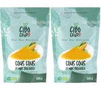 Cous Cous de Mais Bio - 500g. Semoule de CousCous Sans Gluten Riche en Fibres. Contient Vitamines A B et C et Minéraux comme le Fer Magnésium et le Phosphore. (Lot de 2)