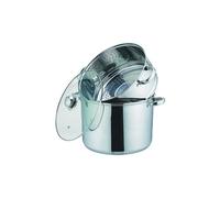 Kamberg - Couscoussier / Cuit Vapeur / Faitout 3 en 1 - Diamètre 30 cm - 15 Litres - Acier Inoxydable Haute Qualité - Couvercle en Verre - Tous Feux dont Induction - 0008074, 31,5 x 31,5 x 30 cm