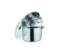 Kamberg - Couscoussier / Cuit Vapeur / Faitout 3 en 1 - Diamètre 22 cm - 6 Litres - Acier Inoxydable Haute Qualité - Couvercle en Verre - Tous Feux dont Induction - 0008070