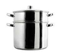 COOK CONCEPT - KC0004 Faitout Métal avec Couvercle Verre - Capacité 7L - Compatible Tous Feux et Four - Pour Soupes et Ragoûts - Facile d'Utilisation - Argent