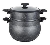 COUSCOUSSIER - CUISEUR VAPEUR - 8L - TOUS FEUX - EFFET PIERRE - COUVERCLE EN VERRE