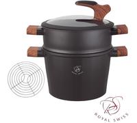 Couscoussier - ROYAL SWISS - 6,5 L - Acier inoxydable - Compatible induction - Couvercle hermétique