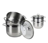 COUSCOUSSIER TOUS FEUX AVEC COUVERCLE EN VERRE 8LTR