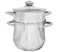 Couscoussier Traiteur / Cuit Vapeur / Faitout 3 en 1 Inox Avec Couvercle en Verre Compatible Tous Feux dont induction 12L 24 cm