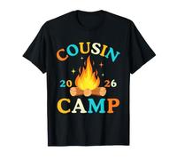 Cousin Camp 2026 Retro Campfire Family Camping Vacation Crew T-Shirt