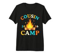 Cousin Camp 2026 Retro Campfire Family Camping Vacation Crew T-Shirt Haut de Gamme