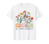 Cousin de la Petite Fleur Sauvage fête d'anniversaire fête prénatale T-Shirt