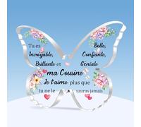 Cousine acrylique Plaque Inspiration Diplômecadeau Anniversaire Noël Apprécier Souvenirs Femmes Papillon Signe Décoration Maison Retraite Encourager Nouvel An Cousine Tu Es Incroyable Confiante
