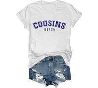 Cousins Beach Shirt The Summer I Turned Pretty Shirt Cousins Beach Letter Printed Graphic Tops, blanc, L