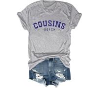 Cousins Beach Shirt The Summer I Turned Pretty Shirt Cousins Beach Letter Printed Graphic Tops, gris, S