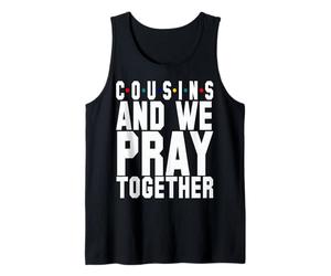 Cousins et Nous prions Ensemble chrétiens Hommes Femmes chrétiens Débardeur