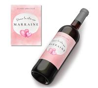 Cousiots Étiquette personnalisée - Naissance - Veux tu être ma Marraine ? Cadeau Unique - A Coller sur Bouteille de vin