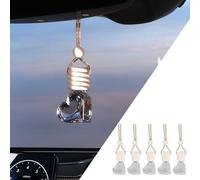 Couslcd Lot de 5 désodorisants à suspendre pour voiture - 8 ml - Diffuseur d'huile de parfum d'aromathérapie - Bouteille en verre vide avec clip d'aération - Bouchon en bois et corde (5, cœur)