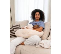 doomoo Coussin de Grossesse & d'allaitement 2 en 1 Twisty - Ultra Confort - Remplissage Microbilles Ultra-Fines - Silencieux - Made in Europe - Certifié Oeko-TEX et Bio, Petals Latte