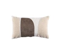 Coussin 30x50cm Crème Motifs Arrondis Marron et Bouclette Déhoussable - ARCAL -