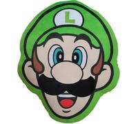 Coussin 3D - MARIO BROS - Visage Luigi - Microfibre - 40 cm