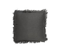 Coussin 40x40 cm déhoussable en coton style gaufré coloris gris anthracite -