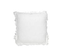Coussin 40x40 cm déhoussable en coton style gaufré coloris ivoire - -