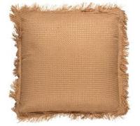 Coussin 40x40 cm déhoussable en coton style gaufré coloris ocre - Altobuy OCRE G