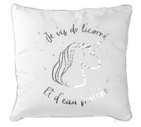 Coussin 40x40 cm LICORNE Argent