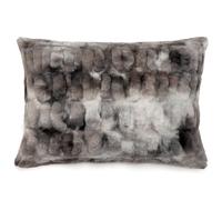 Coussin 55x75 cm ZIBELINE en fausse fourrure gris Angora