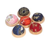 Coussin à épingles, 6 Pièces de Coussins à Aiguilles à Base en Bois de Style Japonais, Coussin D'aiguille à Coudre Porte-aiguille Coussins à épingles pour la Couture, le Quilting