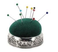 Coussin à épingles Vintage élégant, élastique, Doux, Rétro, Aiguille, Couture, Quilting, Base en Métal, pour les Amateurs de Couture (Type vert à base argentée)