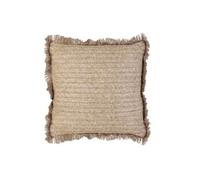 Home Deco Factory Raphia Naturel Dehoussable 40X40cm Decoration Textile D'Interieur Coussin, Polyester, Beige Doré
