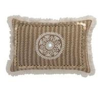 Coussin à Franges "Patron Pièces" 33x55cm Naturel