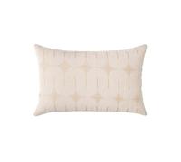 Coussin à Motifs Métallisés "Ondine" 40x60cm Beige & Blanc