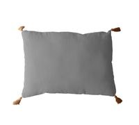 Coussin à pompoms 50 x 70 cm - Taille: 50x70cm - Coloris: Gris