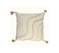 Coussin à Pompons "Natural Crush" 40x40cm Beige G