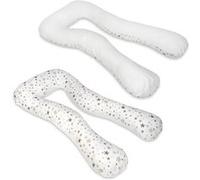 Coussin Usages Multiples Etoiles Grises Et Blanches Sur Fond Blanc Blanc