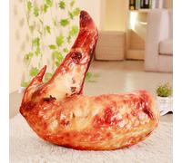 Coussin Alimentaire 3d, Coussin De Canapé De Voiture, Coussin De Cuisse De Poulet, Poisson Grillé, Coussin De Cochon De Lait Rôti Ailes D'orléans Grillées 60*60cm - Impression Recto Verso