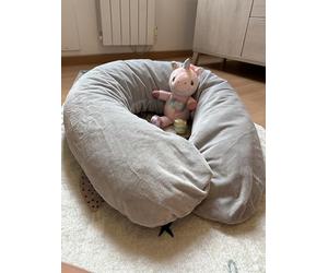 Coussin allaitement XL Gris 205 cm velours