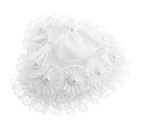 Coussin Alliances Cœur Rouge Romantique, pour Mariage Style Européen | Fiançailles et Séance Photo, Décoré de Roses, Plastique et Tissu, Accessoire Élégant