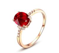 Coussin Alliances Mariage Bague en Argent Femme Taille 59 Or 18 Carats Ruby Créé en Laboratoire Forme Ovale Solide Non Plaqué Moderne pour Mesdames Graduation Bijoux