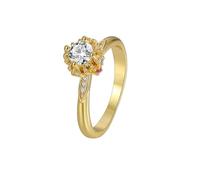 Coussin Alliances Mariage Bague Femme en Or Jaune 18K Au750 Moissanite Couronne Taille Lesbienne pour Tante Anniversaire Bijoux