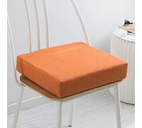 Coussin amovible en mousse à mémoire de forme - 5/8 cm d'épaisseur - 40/45/50 cm - Grand coussin antidérapant pour chaise de salle à manger, jardin, bureau, cuisine - 50 x 50 x 8 cm - Orange