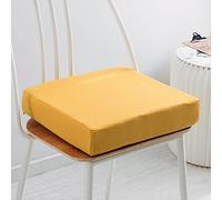 Coussin amovible en mousse à mémoire de forme - 5/8 cm d'épaisseur - 40/45/50 cm - Grand coussin antidérapant pour chaise de salle à manger, jardin, bureau, cuisine - 50 x 50 x 5 cm - Jaune
