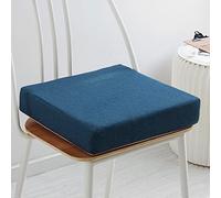 Coussin amovible en mousse à mémoire de forme - 5/8 cm d'épaisseur - 40/45/50 cm - Grand coussin antidérapant pour chaise de salle à manger, jardin, bureau, cuisine - 40 x 40 x 8 cm - Bleu foncé