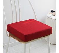 Coussin amovible en mousse à mémoire de forme - 5/8 cm d'épaisseur - 40/45/50 cm - Grand coussin antidérapant pour chaise de salle à manger, jardin, bureau, cuisine - 40 x 40 x 8 cm - Rouge