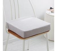 Coussin amovible en mousse à mémoire de forme - 5/8 cm d'épaisseur - 40/45/50 cm - Grand coussin antidérapant pour chaise de salle à manger, jardin, bureau, cuisine - 40 x 40 x 8 cm - Gris clair
