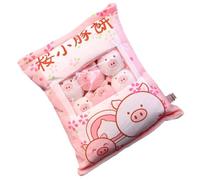 Coussin animal en peluche - Comprend 8 figurines, tissu en peluche doux, rembourrage en coton PP, poche de rangement cachée | Décoration de chambre à coucher, accent de canapé, coin de lecture, confor